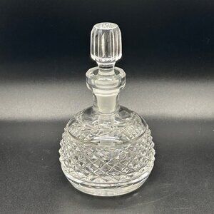 Vintage Clear Glass Perfume Bottle With Stopper Art Deco Style Essential Oils